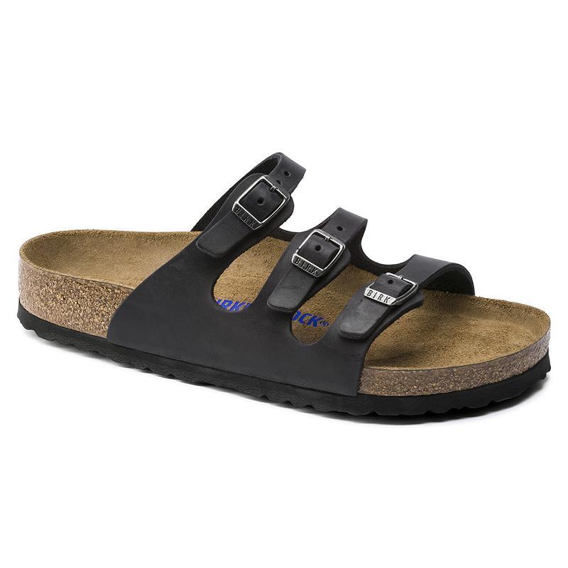 Florida Birkenstock Soft Footbed Oiled Kozene Damske Čierne | SK 80AHK